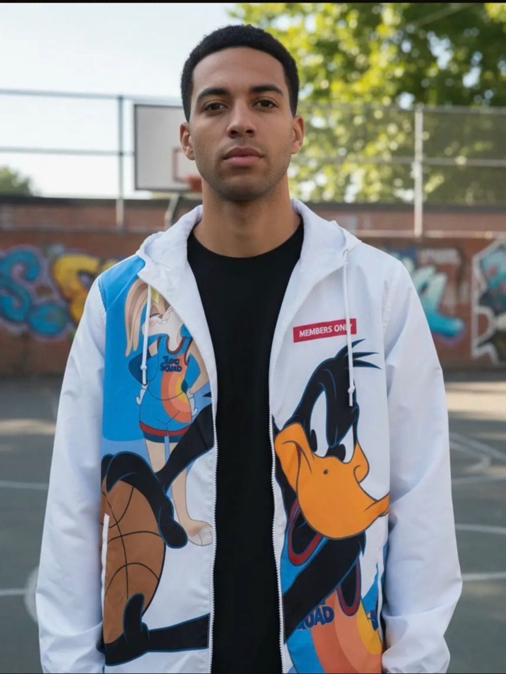 Looney Tunes x Members Only Space Jam Windbreaker Jacket | Daffy Duck Bugs Bunny
